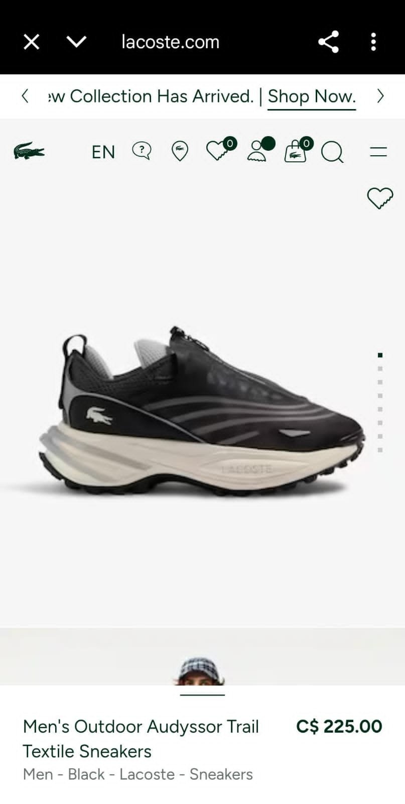 *Lacoste Audyssor "Trail Black-White"(1st Time In India & With OG Box Packing)*