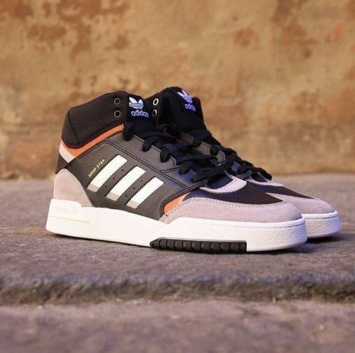 Branded Drop Step High Black White