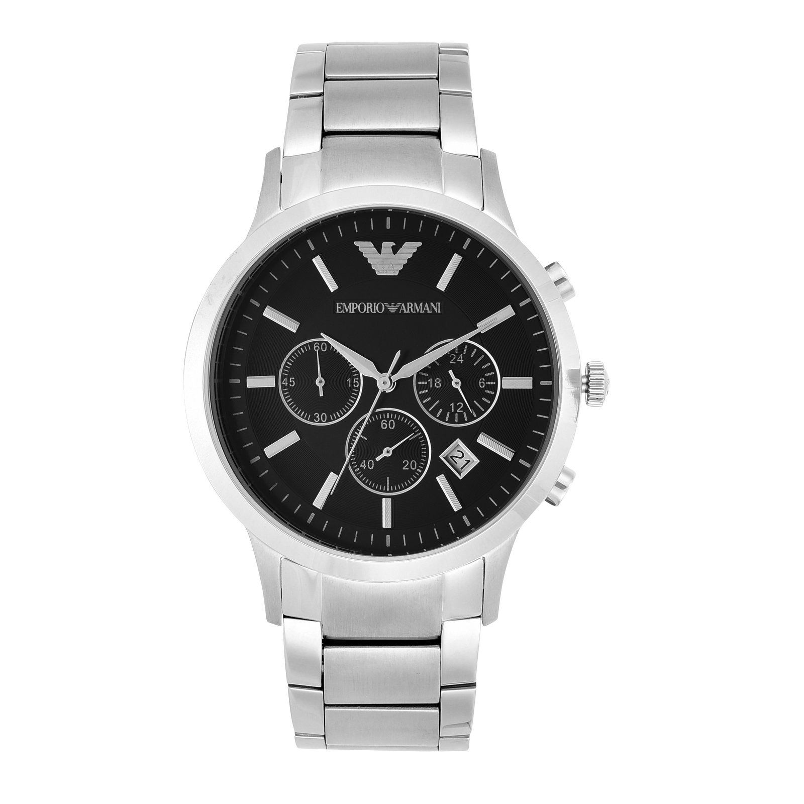 Armani Ar2453 Silver Black Dial Metal