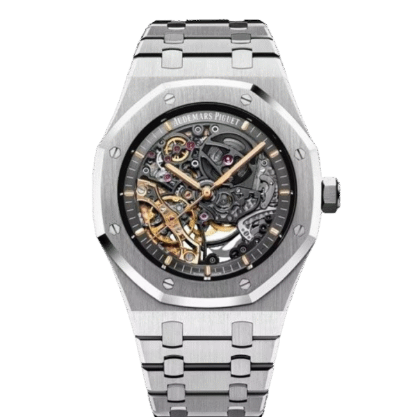 Audemars Piguet Royal Oak Double Balance Wheel Open worked Stainless steel Skeleton Dial Automatic Mens Watch