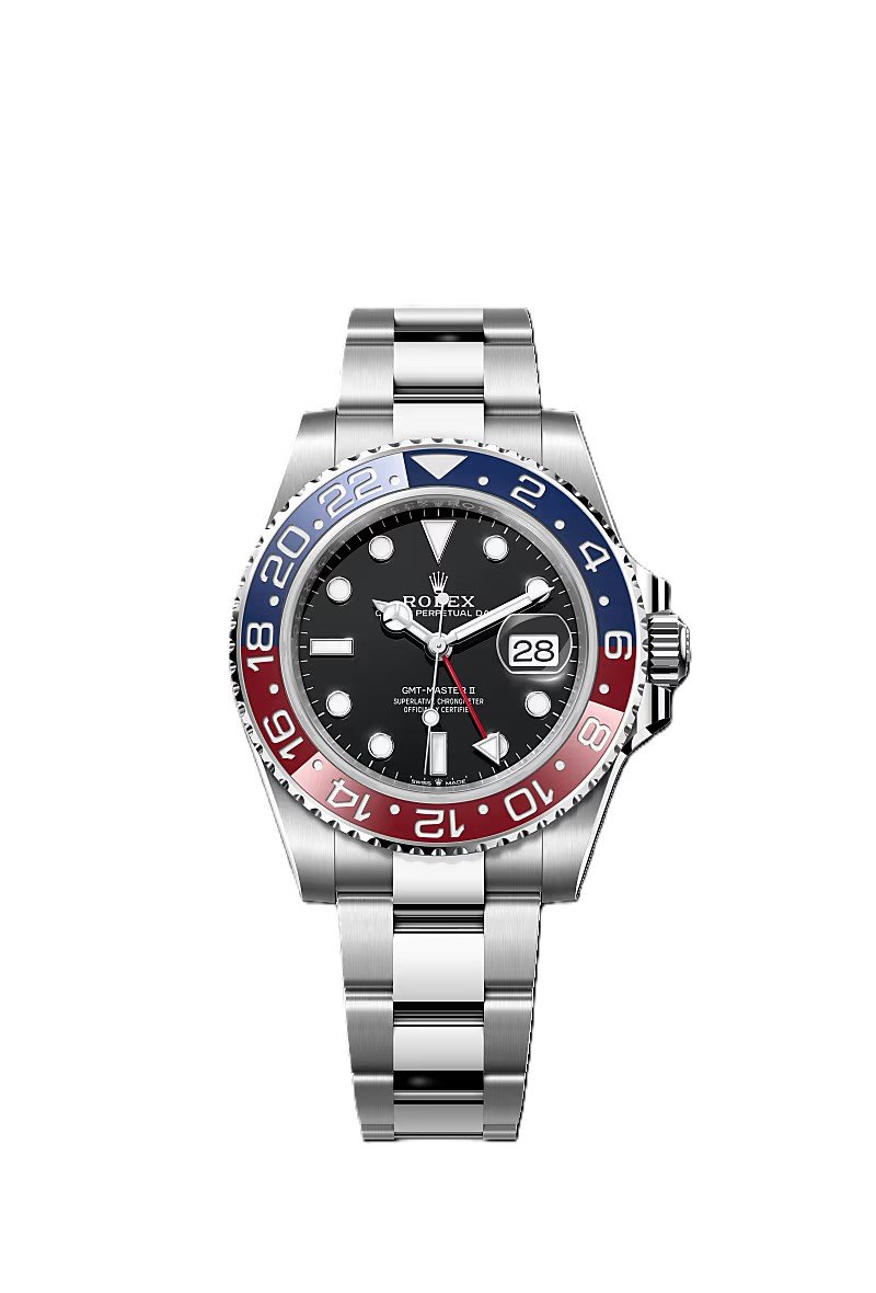 GMT-Master II red and blue Cerachrom bezel black dial