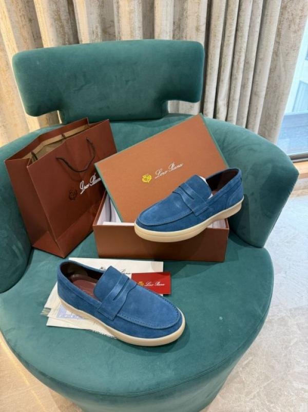 Loro Piano Premium Mens Suede Loafers fixed