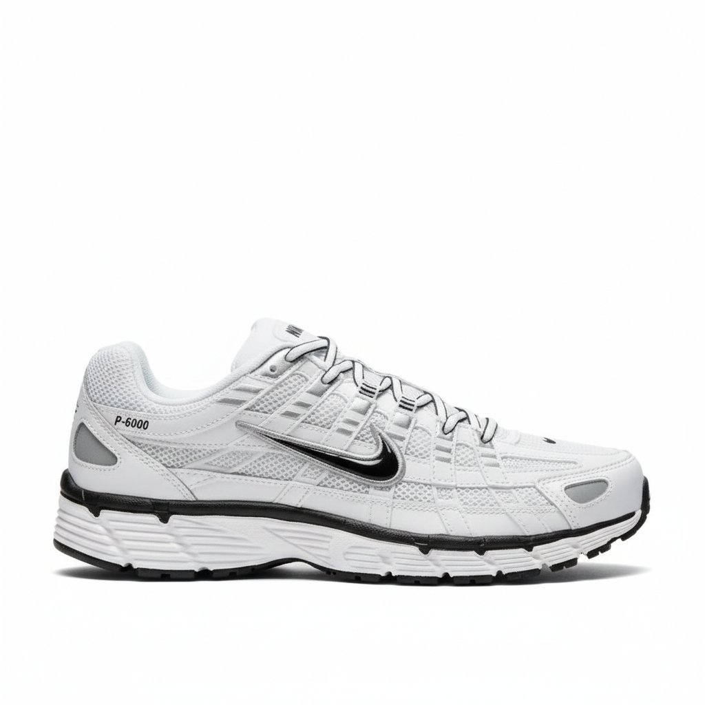 nike P-6000 in White Black Metallic Silver  TOP BATCH UA