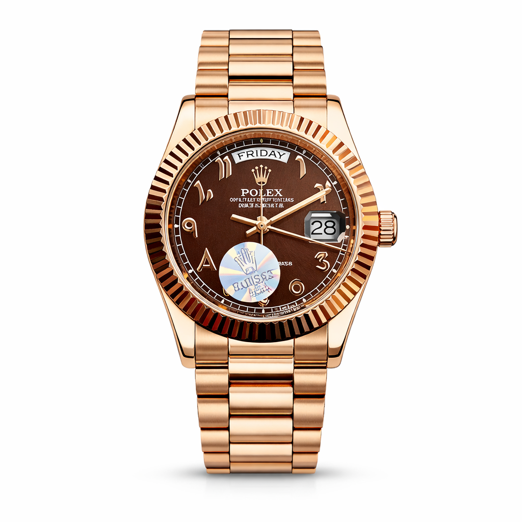 Rolex Oyster Perpetual Day-Date Chocolate Dial Rose Gold Watch
